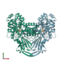 PDB entry 6upo coloured by chain, front view.