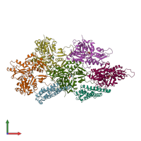 PDB entry 6upv coloured by chain, front view.