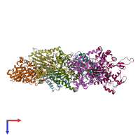 PDB entry 6upv coloured by chain, top view.