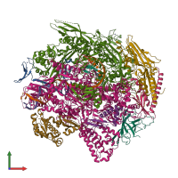 PDB entry 6uq0 coloured by chain, front view.