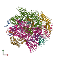 PDB entry 6uq1 coloured by chain, front view.