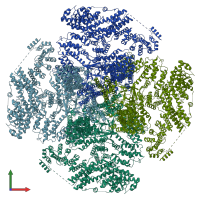 PDB entry 6uqk coloured by chain, front view.