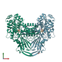 PDB entry 6uqn coloured by chain, front view.