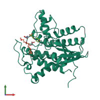 PDB entry 6uqv coloured by chain, front view.