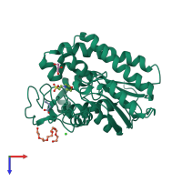 PDB entry 6uqv coloured by chain, top view.