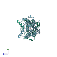 PDB entry 6uqy coloured by chain, side view.