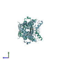 PDB entry 6uqz coloured by chain, side view.