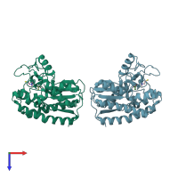 PDB entry 6uqz coloured by chain, top view.