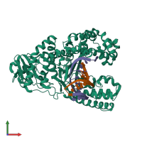 PDB 6ur2 coloured by chain and viewed from the front.