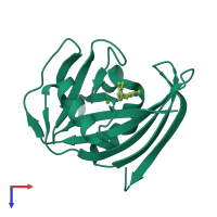 PDB entry 6us3 coloured by chain, top view.