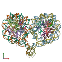 PDB entry 6usj coloured by chain, front view.