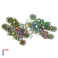 PDB entry 6usj coloured by chain, top view.