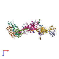 PDB entry 6utk coloured by chain, top view.