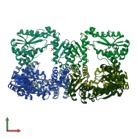 PDB entry 6utq coloured by chain, front view.