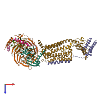 PDB entry 6uun coloured by chain, top view.