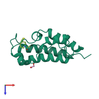 PDB entry 6uvm coloured by chain, top view.