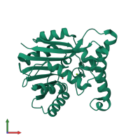 PDB entry 6uwd coloured by chain, front view.