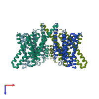 PDB entry 6uwm coloured by chain, top view.