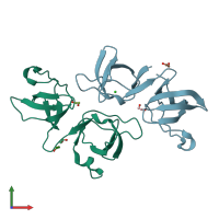 PDB entry 6uy8 coloured by chain, front view.