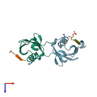 PDB entry 6uyz coloured by chain, top view.