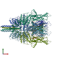 PDB entry 6uz8 coloured by chain, front view.