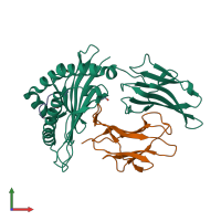 PDB entry 6uzn coloured by chain, front view.