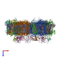 PDB entry 6uzv coloured by chain, top view.