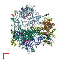 PDB entry 6v0r coloured by chain, top view.