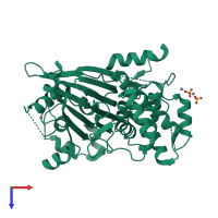 PDB entry 6v0t coloured by chain, top view.