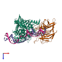 PDB entry 6v0v coloured by chain, top view.