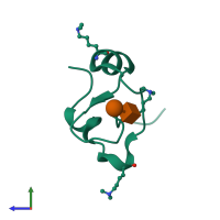 PDB entry 6v1c coloured by chain, side view.