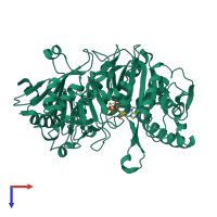 PDB entry 6v2m coloured by chain, top view.