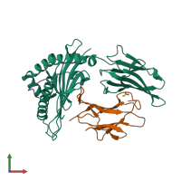 PDB entry 6v2o coloured by chain, front view.