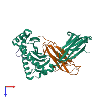 PDB entry 6v2o coloured by chain, top view.