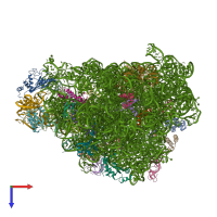 PDB entry 6v3d coloured by chain, top view.