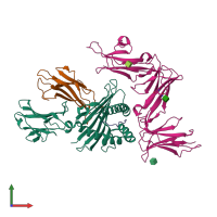 PDB entry 6v3j coloured by chain, front view.