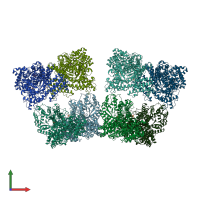PDB entry 6v3o coloured by chain, front view.