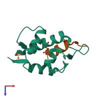 PDB entry 6v4f coloured by chain, top view.