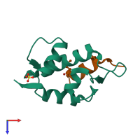 PDB entry 6v4g coloured by chain, top view.