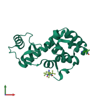 PDB entry 6v51 coloured by chain, front view.