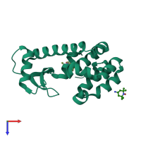 PDB entry 6v51 coloured by chain, top view.