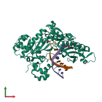 PDB entry 6v5k coloured by chain, front view.