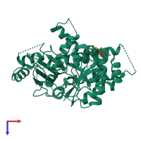 PDB entry 6v5v coloured by chain, top view.