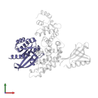 GTPase KRas, N-terminally processed in PDB entry 6v65, assembly 1, front view.