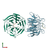 PDB entry 6v7o coloured by chain, front view.