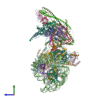 PDB entry 6v92 coloured by chain, side view.