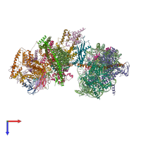 PDB entry 6v92 coloured by chain, top view.