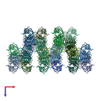 PDB entry 6v99 coloured by chain, top view.
