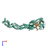 PDB entry 6v9i coloured by chain, top view.