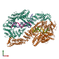 PDB entry 6vaa coloured by chain, front view.